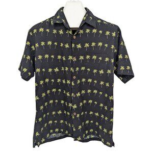Vintage Hilo Hattie Button Up Shirt Men Size XL Palm Tree Print Tropical USA Y2K